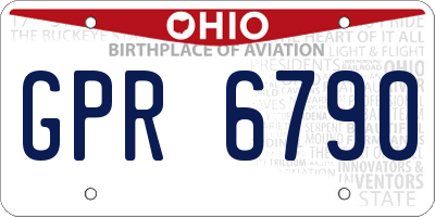 OH license plate GPR6790