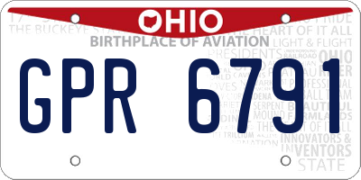 OH license plate GPR6791