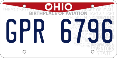 OH license plate GPR6796