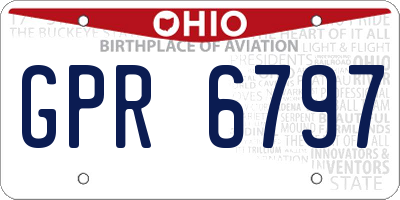 OH license plate GPR6797