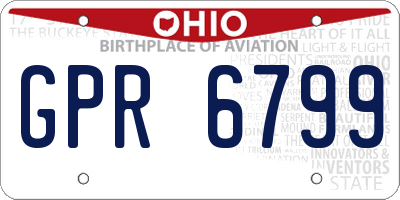 OH license plate GPR6799