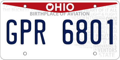 OH license plate GPR6801