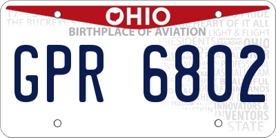 OH license plate GPR6802