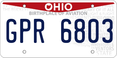 OH license plate GPR6803