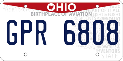 OH license plate GPR6808