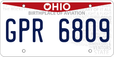 OH license plate GPR6809