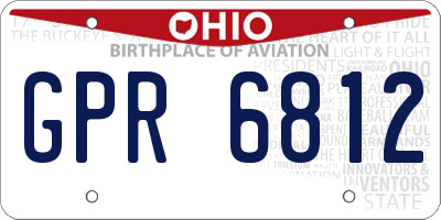 OH license plate GPR6812