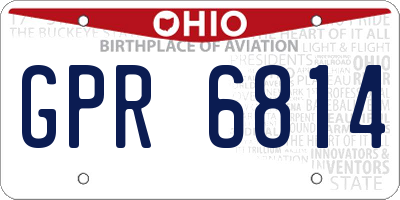 OH license plate GPR6814