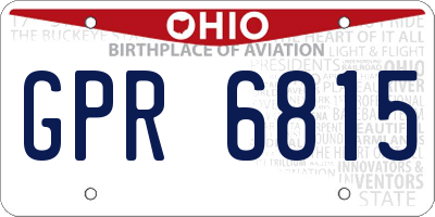 OH license plate GPR6815
