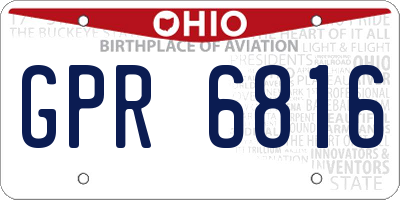 OH license plate GPR6816
