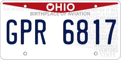OH license plate GPR6817