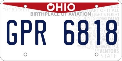 OH license plate GPR6818