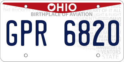 OH license plate GPR6820