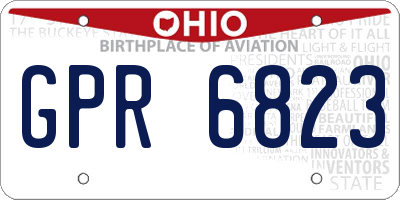 OH license plate GPR6823