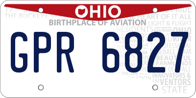 OH license plate GPR6827