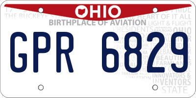 OH license plate GPR6829