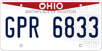 OH license plate GPR6833