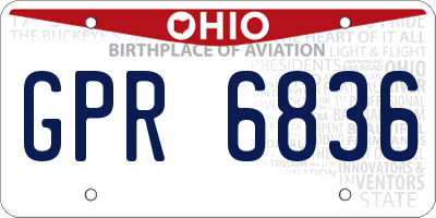 OH license plate GPR6836
