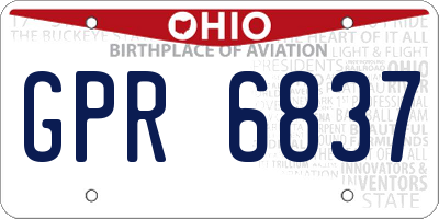 OH license plate GPR6837