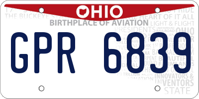 OH license plate GPR6839