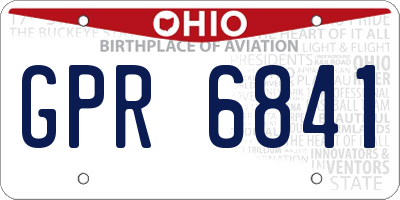 OH license plate GPR6841