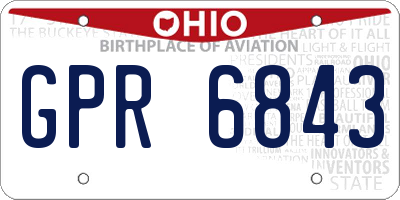 OH license plate GPR6843