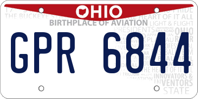 OH license plate GPR6844