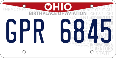 OH license plate GPR6845