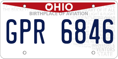 OH license plate GPR6846
