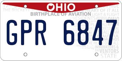 OH license plate GPR6847