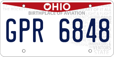 OH license plate GPR6848
