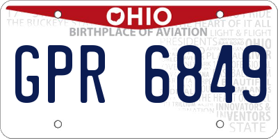 OH license plate GPR6849