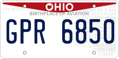 OH license plate GPR6850