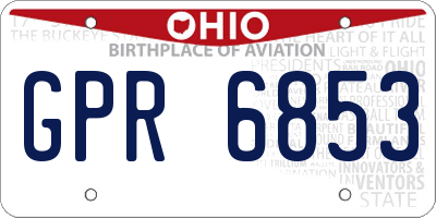 OH license plate GPR6853