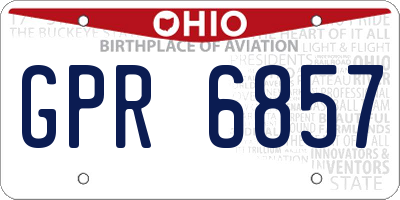 OH license plate GPR6857