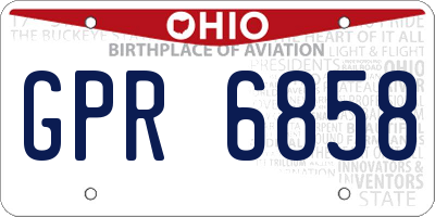 OH license plate GPR6858