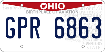 OH license plate GPR6863