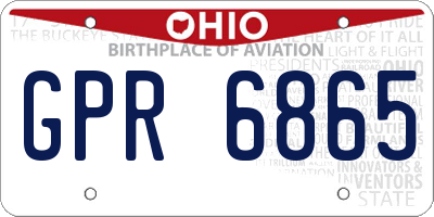 OH license plate GPR6865