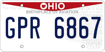 OH license plate GPR6867