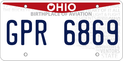 OH license plate GPR6869