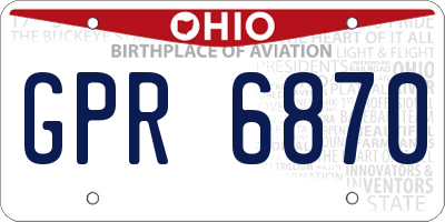 OH license plate GPR6870