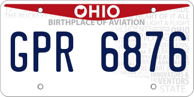 OH license plate GPR6876