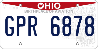 OH license plate GPR6878