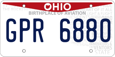 OH license plate GPR6880