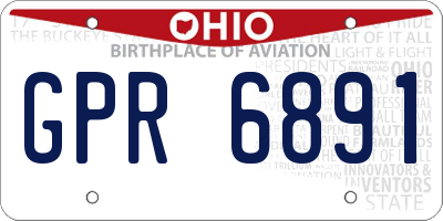 OH license plate GPR6891