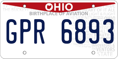 OH license plate GPR6893