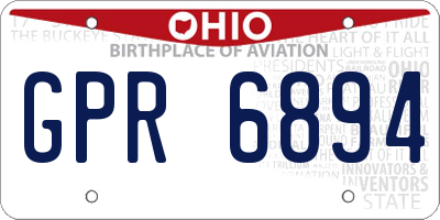 OH license plate GPR6894