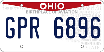 OH license plate GPR6896