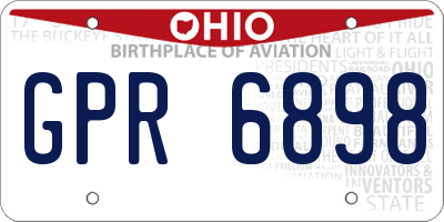 OH license plate GPR6898