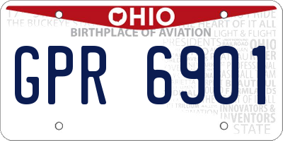 OH license plate GPR6901